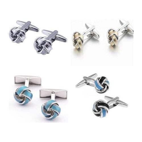 10pairs/lot Twist Rose Flower Cufflinks Double Color Plating Knot Cuff Links Wedding/Business Gift Cuff Button Mens Jewelry
