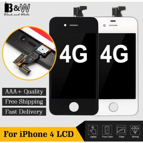 100pcs/lot wholesale No Dead Pixel Quality AAA LCD Display Screen Replacement For iPhone 4 LCD with Good Package