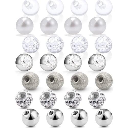 14G Ball for Piercing Replacement Balls Externally Threaded Nipple Industrial Tongue Belly Piercing Rings Body Jewelry Piercing