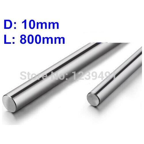 2pcs dia 10mm - L800mm Linear Rail Round Rod Shaft Linear Motion Shaft
