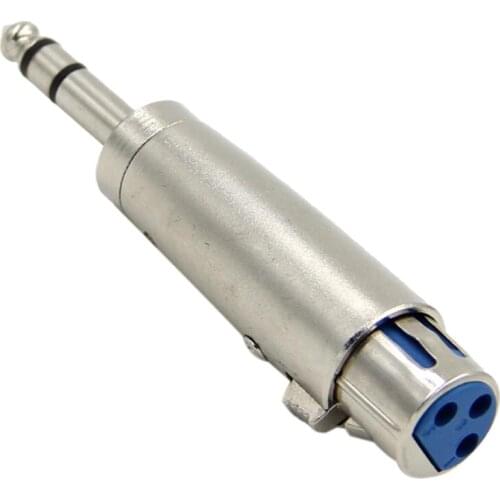 3-Pin XLR Female to 1/4 6.35mm Stereo Male Plug Audio Cable Cord Mic Adapter