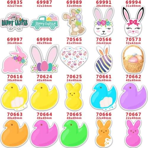 30pcs/lot Easter Day Printed Planar Resin for Hair Bows Planar Resin PR69835