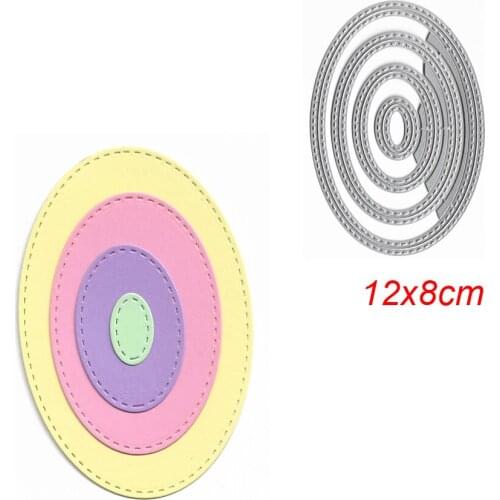 4pcs/lot Oval Frame Metal Cutting Dies Stencil Template for DIY Scrapbooking Embossing Paper Card Album Decor Craft New Dies