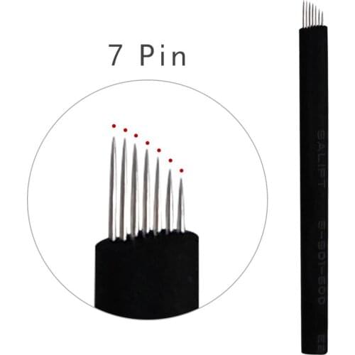 50Pcs Microblading 0.18MM Tebori 7 Flex Blade Needle Permanent Makeup Eyebrow 3D Embroidery Blade Needle