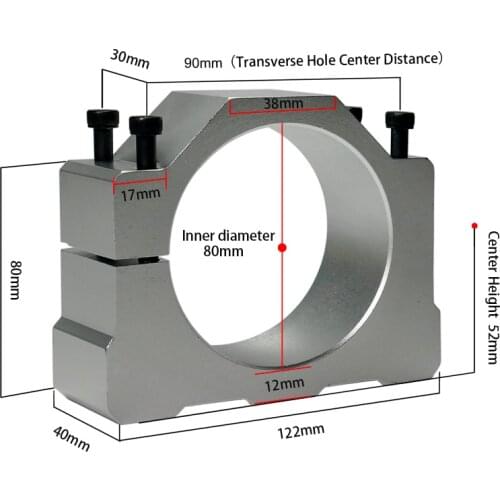 Diameter 80mm cast aluminium bracket 65mm spindle clamp of cnc spindle motor kit tool