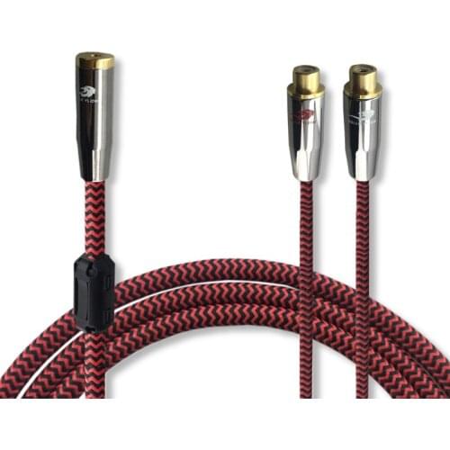 HIFI 3.5mm Female to Dual RCA Phono Female Audio Cable 3.5mm to 2 RCA Audio Cable for TV Speaker PC Headphone Stereo OFC Cable