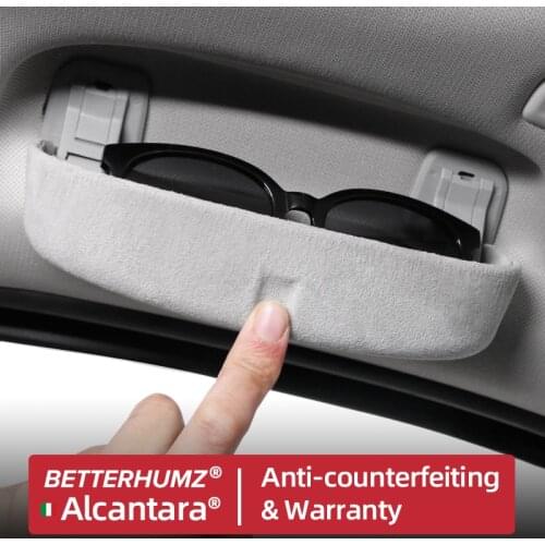 BETTERHUMZ Alcantara Car Glasses Case Sunglasses Storage Box Auto Interior Glasses Holder Sun Visor For BMW E46 E90 F20 F30 F10