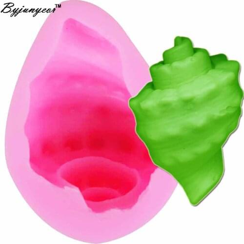 Byjunyeor Big Conch Shell UV Resin Silicone Mold Fondant Chocolate Candy Gumpaste Lollipop Crystal Epoxy Soft Clay Bake Too m800