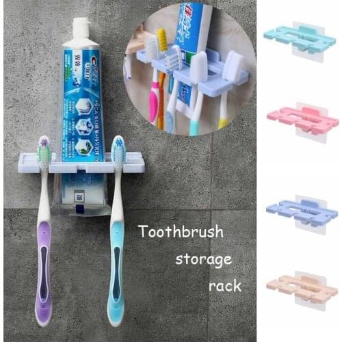 Toothbrush Holder Toothpaste Storage Rack Shaver Toothbrush Dispenser Bathroom Accessories
