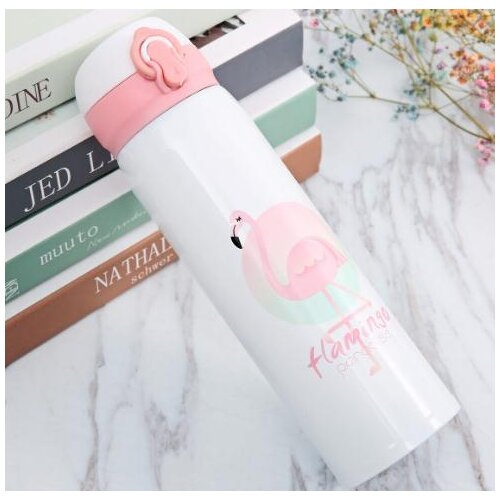 Stainless steel cartoon children mug creative student flamingo water cup gift cup Sports water bottle