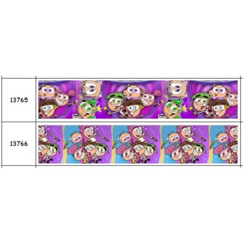 DUWES 50yards oddparents Printed Grosgrain Ribbon Accessory Hairbow Headwear Decoration DIY Wholesale OEM D1516