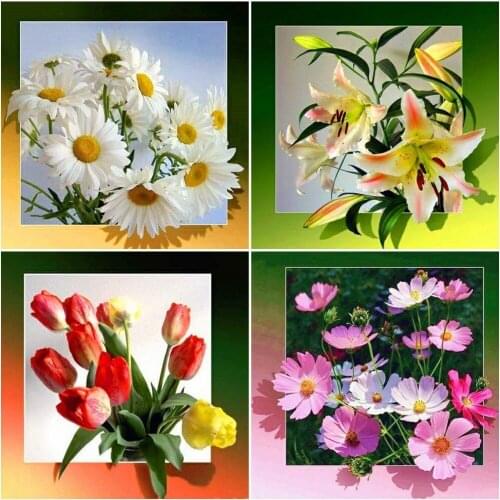 EverShine Diamond Embroidery Flowers Picture Of Rhinestones Diamond Painting Full Drill Lilac Cross Stitch Home Decoration Gift