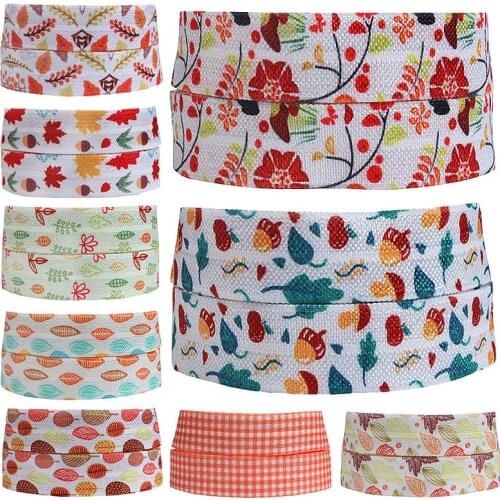 FLRA ElasticNew fall pattern fold over elastic ribbon