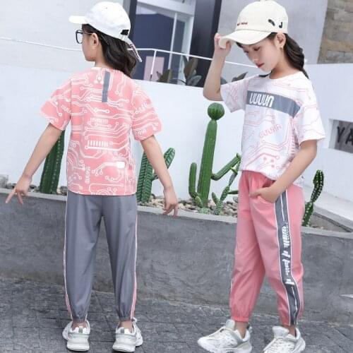 Kids Girls Clothes Summer Sports T-Shirt Pants Suits For Girls Teenage Toddler Outfit Set Sportswear Comfortable Tracksuit