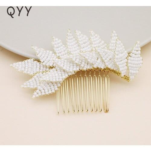 QYY 2019 Pearl for Hair Comb Bridal Fashion Jewelry Wedding Hair Combs Hair Accessories Clips Bridal Headpiece Women Wedding