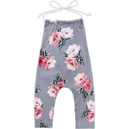 0-6T Toddler Kids Baby Girls Clothes Flower Halter Romper Stretch Floral Jumpsuit Summer Outfits Infantil CLothing