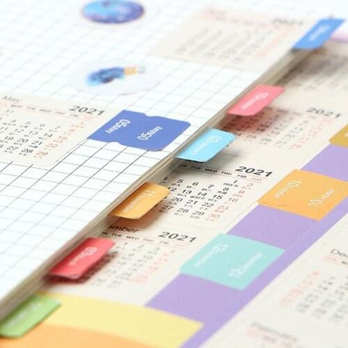 Colorful Washi Paper 2021 Year Calendar Stickers Monthly Stationery Schedule Stickers Date Stickers Label Planner Agenda
