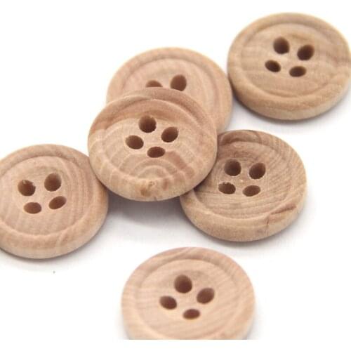 13mm Natural Wood Round Sewing Buttons For Clothing Eco-Friendly Coat Sweater Decorative High Quality DIY Accessories Wholesale