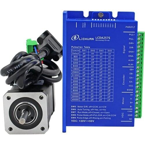 Lichuan 2phase 0.48Nm Nema 17 stepper motor closed loop control LC42H249 step servo DC20-50V CNC driver LCDA257S