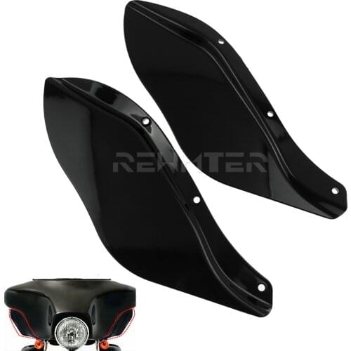 Motorcycle Side Wing Windshield Air Deflector For Harley Touring FLHR FLHT FLHX 1996-2013 Black
