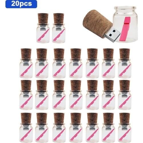 Bulk 20pcs Drifting Bottle USB 2.0 Flash Drive 4GB 8GB 16GB 32GB 64GB 128GB Free Custom LOGO Pen Drives Wedding Gifts U Disk