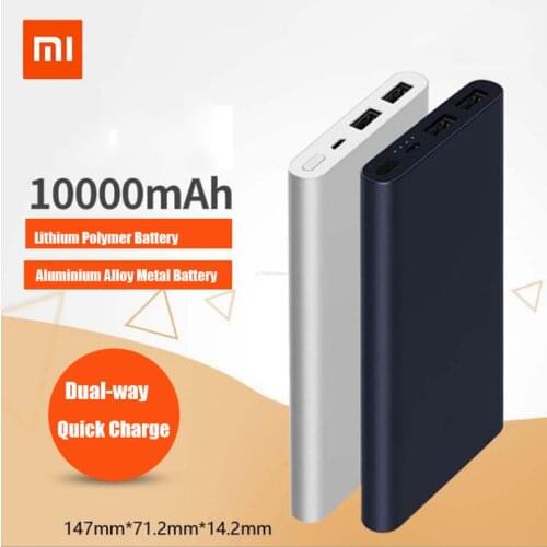 Original Xiaomi Mi Powerbank 3 10000mAh Fast Charging PowerBank 18W Quick Charge Power Bank Dual USB Output For Smart Phone