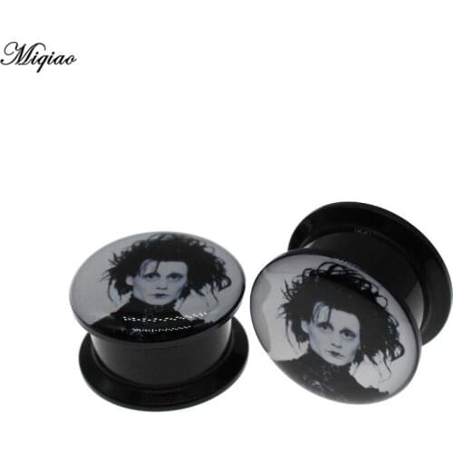 Miqiao 2pcs Hot Sale Acrylic Human-shaped Ear Expander Screw Ear Perforated Stretcher Tunnel Plug Body Piercing Jewelry