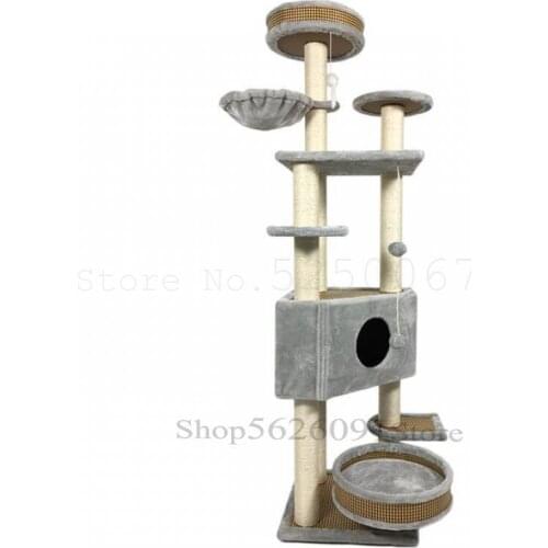 Cat Climbing Frame, Sisal Cat Grabbing Column, Wooden Tree House, Cat Toy, Large Cat Stand, Jumping Platform, Four Seasons Cat