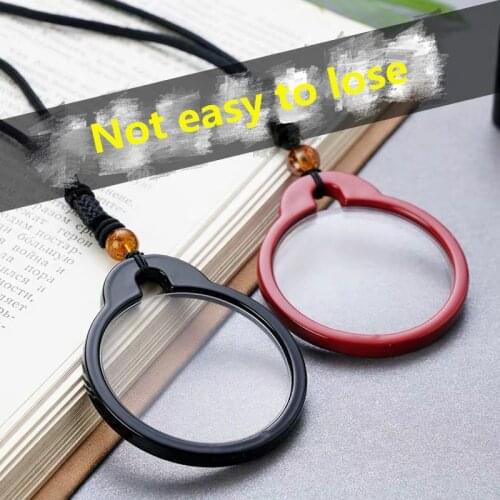 +1.0 1.5 2.0 2.5 3 3.5 4.0 Round Hanging Neck Reading Glasses Men Women Portable Magnifying Glass Reader for Presbyopia