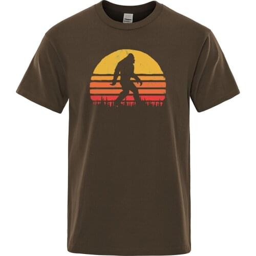 Retro Bigfoot Silhouette Sun Vintage - Believe! T-shirt Men Short sleeve 2019 Summer Cotton Brand Tops Casual Funny Tee Shirt