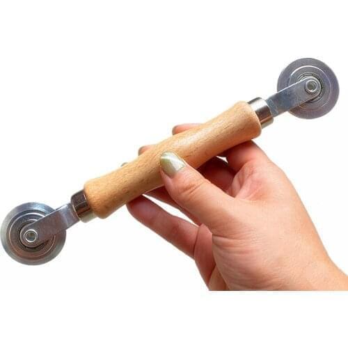 Double-Head Low-Carbon Steel Window Screening Roller Wooden Handle Manual Mosquito Window Pressure Roller Installation Supplies