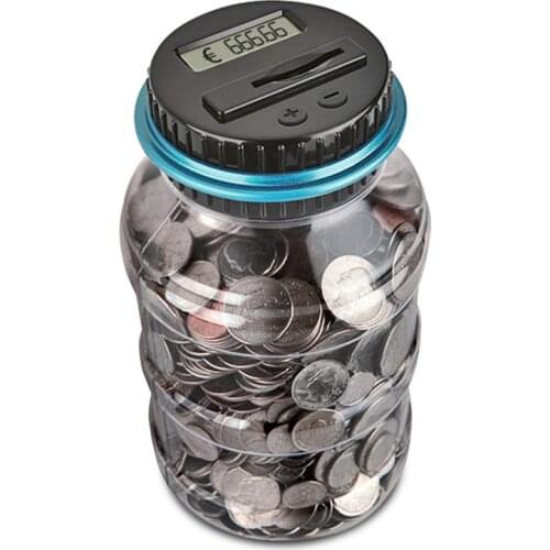 Home Decor Safe Deposit Box Electronic Digital LCD Counting Coin Money Saving Box Piggy Bank Coins Storage USD EURO Money Box