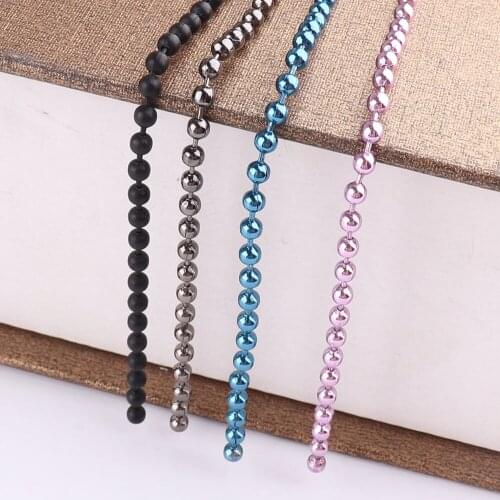 Ball Bead chain2.4mm Necklace Connector Adjustable Lead for DIY Bracelet Necklaces Jewelry Making Key Chain Accessories Handmade