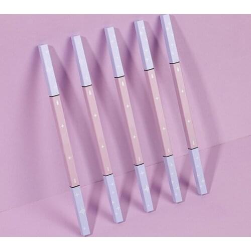 Super Thin Triangle Eyebrow Pencil Waterproof Natural Long Lasting Non-Marking Double Head Eyebrow Pencil 5 Colors Makeup Tool