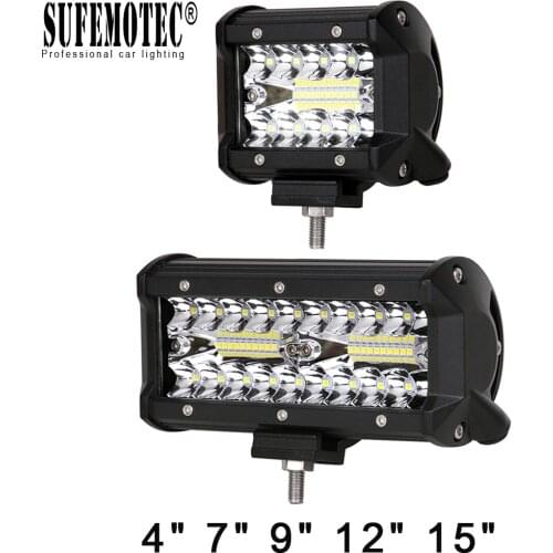 60W 120W 180W 4x4 Offroad Led Light Bar For Cars Combo Beams Off road SUV ATV Tractor Boat Trucks Excavator 12V 24V Work Lights