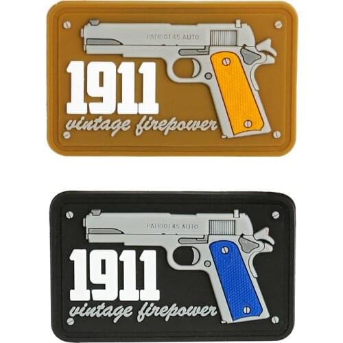 Q Version Weapon Skill Chapter M1911 Outdoor Sticker Chapter Armband Magic Sticker Badge Morale Chapter PVC Epoxy 3D Stereo