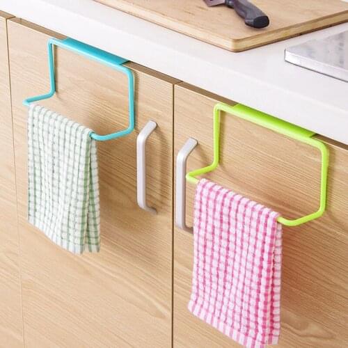Towel Rack Cupboard Cabinet Door Back 1Pcs Home Storage Organizer Plastic Hanging Holder Kitchen Accessories Multifunction