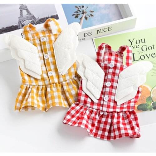 Funny Pet Dog Clothes Puppy Chihuahua Clothes For Small Medium Dogs Costume With Wings Plaid Dog Shirt Yorkshire Ropa Perro Pug