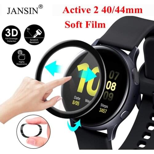 Screen Protector For Samsung Galaxy Watch Active 2 40mm 44mm Waterproof 3D Soft Screen Protector Cover Film Active 2 Smartwatch