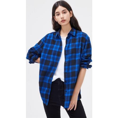 2021 Spring Autumn Tops Women Plaid Shirts Loose Oversize Blouses Casual Flannel Female Top Long Sleeve Men shirts Blusas