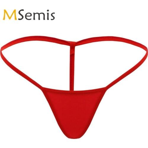 MSemis Womens Micro Tangas Panties Sexy G-string Bikini Briefs Extreme Mini Coverage String Slips Underwear Femme Erotiqu Thong