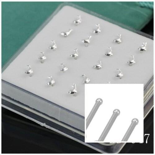 925 Sterling Silver Plated Cute Little Dolphin Nose Nails Nose Ring ,Earrings Decoration Piercing Jewelry Punk Gift jp