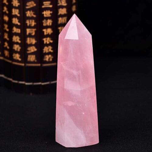 1pcs 4-5cm Natural Rock Pink Rose Quartz Crystal Wand Point Healing high quality Mineral Stone Collection Decor for home DIY Hot