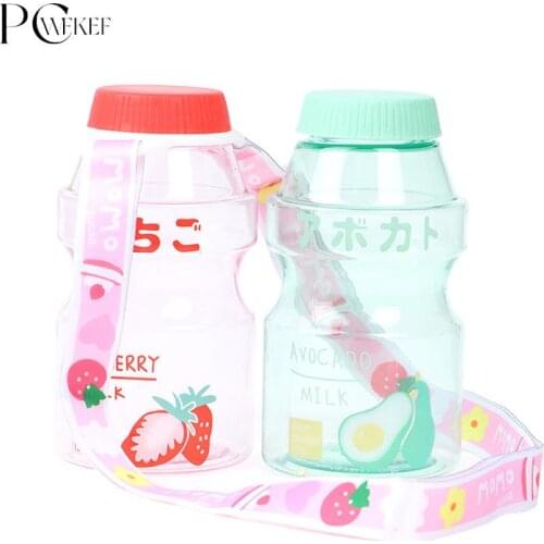 1pcs 480ml Fruit Plastic Water Bottle BPA Free Portable Leak Proof Travel Drinking Bottle for Kids Girl Anti fall Water Cup