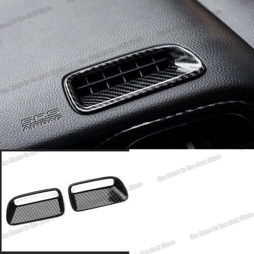 Lsrtw2017 carbon fiber abs car dashboard air conditioning outlet vent frame trims for honda fit jazz 2020 2021 accessories