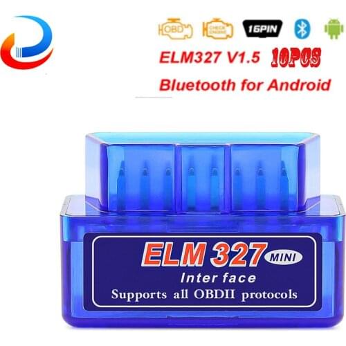 10pcs ELM327 V1.5 PIC18F25K80 Bluetooth OBD2 Scanner odb2 ELM 327 V1.5 OBD 2 OBD2 Car Diagnostic Auto Tool Scan OBDII ELM 327