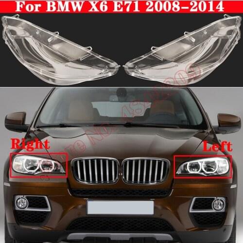 Car Front Headlight Cover For BMW X6 E71 2008-2014 xDrive 35i 40i 50i Headlamp Lampshade Lampcover Head light glass Lens Shell