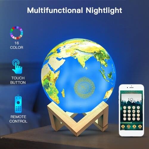 16G AZAN Quran Wireless Bluetooth Speaker lamp Coran Player Muslim Quran Player 30 Languages veilleuse coranique for Gift