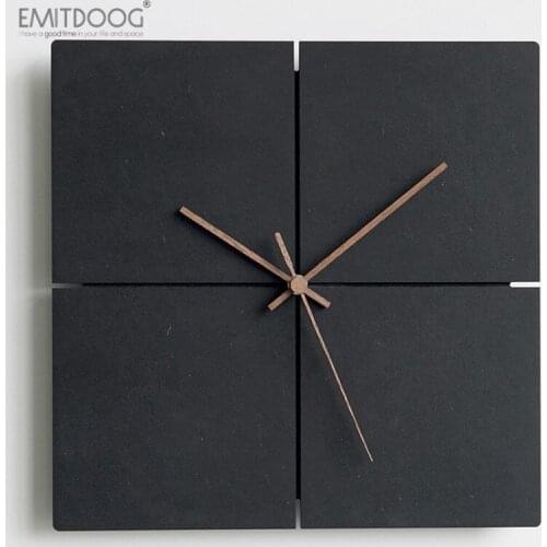 EMITDOOG Silent Black Wall Watch Non ticking 12 inch Excellent Accurate Sweep Movement Wall Clock,Modern Decorative for Home