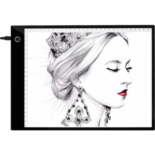 A4 Digital USB Wired Graphics Tablet LED Drawing Painting Board Acrylic Light Box Tracing Copy Pad 33.5*23.5*0.45cm With Scale